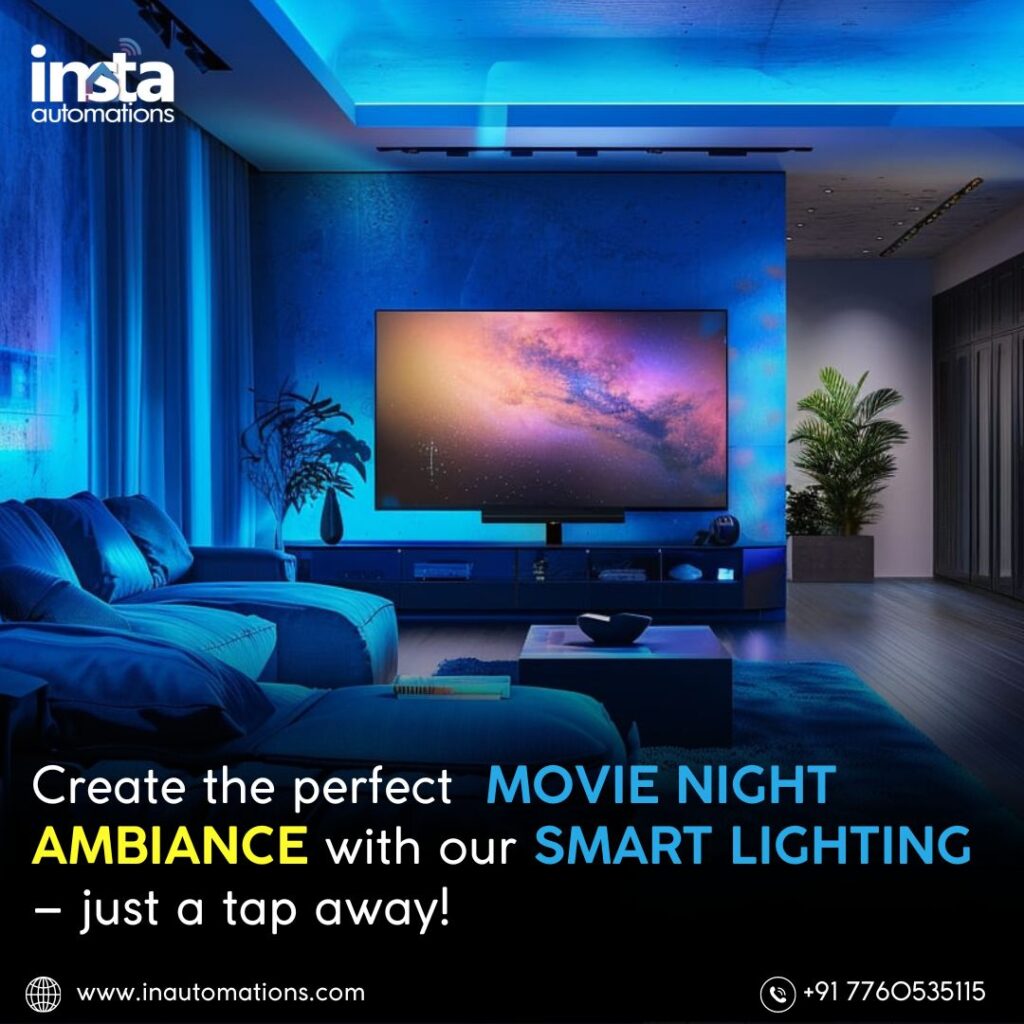 Create the perfect movie night ambiance with our smart lighting – just a tap away!