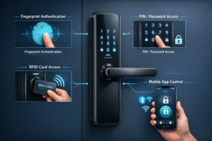 Multiple Access Methods
Fingerprint authentication
PIN / password access
RFID card access
Mobile app control