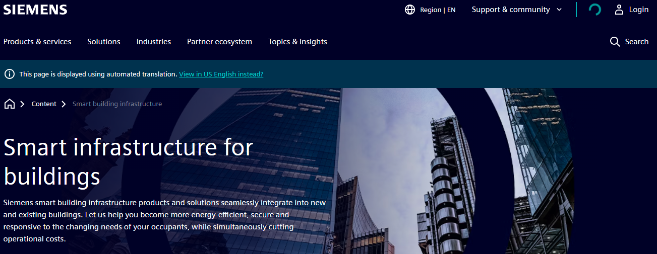 Siemens Smart Infrastructure - commercial building automation